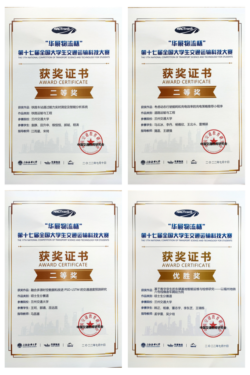 我校在全国大学生交通运输科技大赛中喜获佳绩