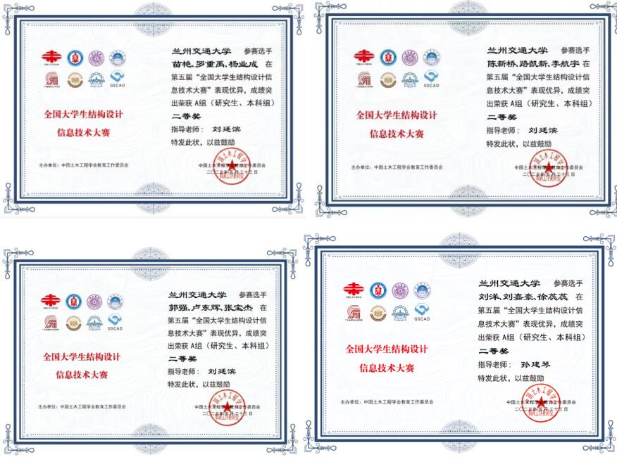 我校学子在第五届全国大学生结构设计信息技术大赛中取得优异成绩